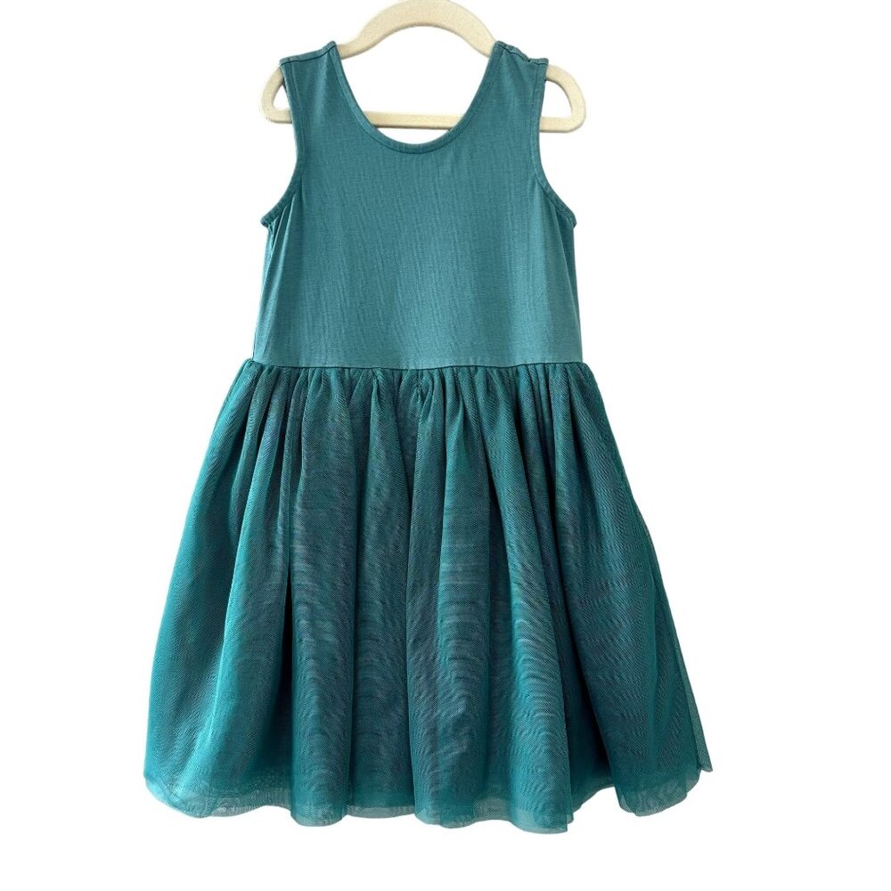 HANNA ANDERSSON Girls Green Tutu Dress 6-7 120 Soft Tulle Twirl Girl Princess